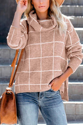 Chicindress Rollkragenpullover mit Karomuster (5 Farben)